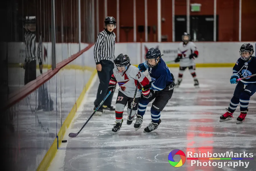 Experience the electrifying 10U A1 Squirt Hockey Match between St. Peters Hockey and Chesterfield Falcons, filled with talent, grit, and drama.