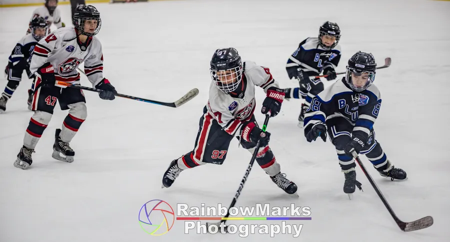 Experience the thrilling 4-3 victory of the St Louis Knights over the Chicago Blues in a 2023 squirt hockey match. Browse the gallery.