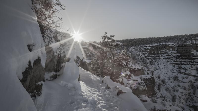 Sunset seen from the Bright Angel Trail in the Grand Canyon