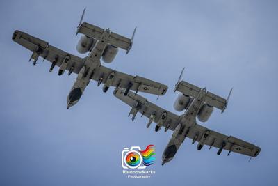 Two A-10 Warthogs flying over the air show on Saturday June 8th, 2024