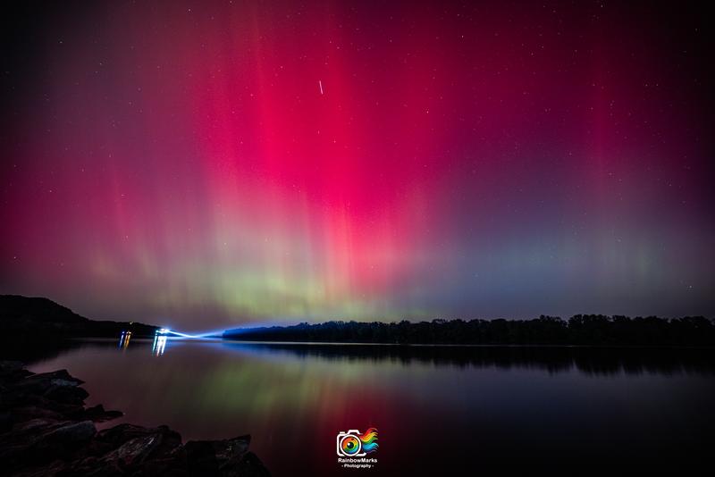 Northern Lights over Missouri and the Mississipi River