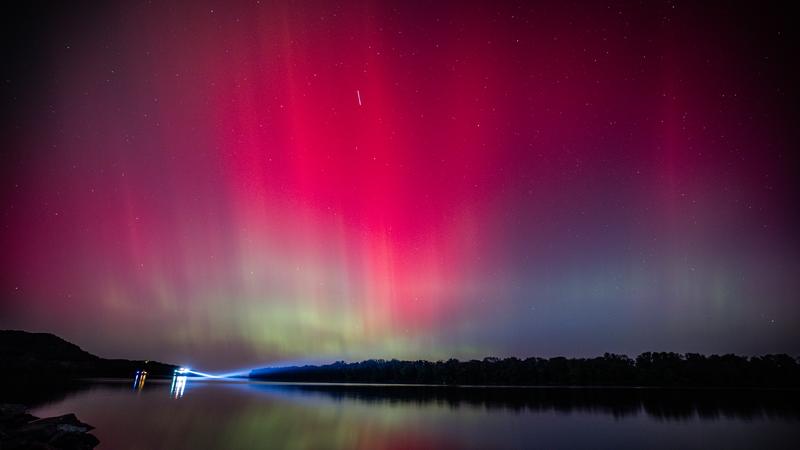 Northern Lights over Missouri and the Mississipi River